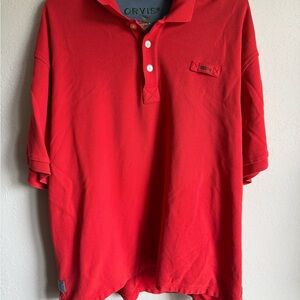 Men’s XL Red Orvis Heavyweight Casual Short Sleeve Polo Shirt